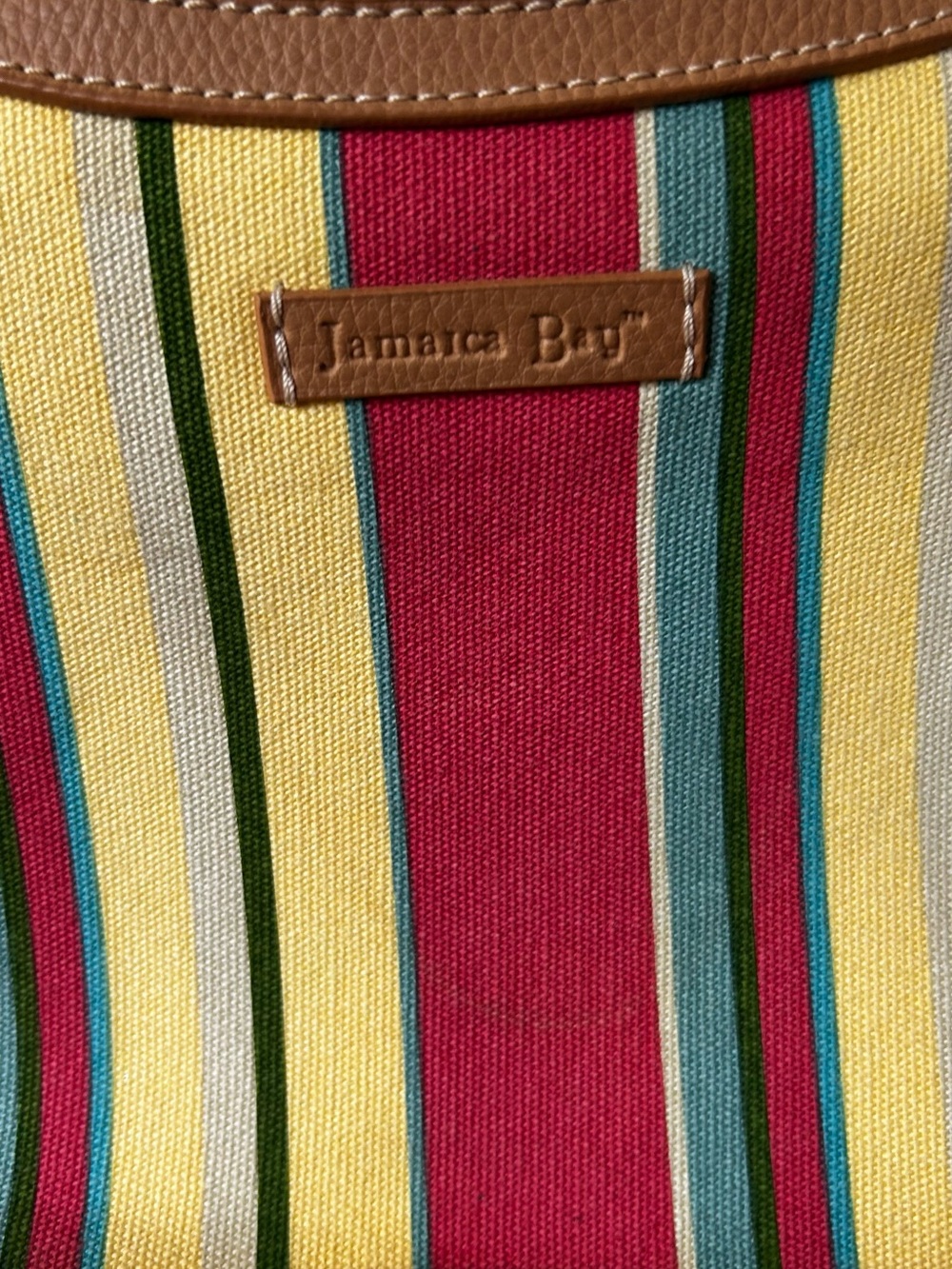 Jamaica Bay Vintage Y2K Striped Canvas Shoulder Bag Purse Colorful Boho - Picture 5 of 15